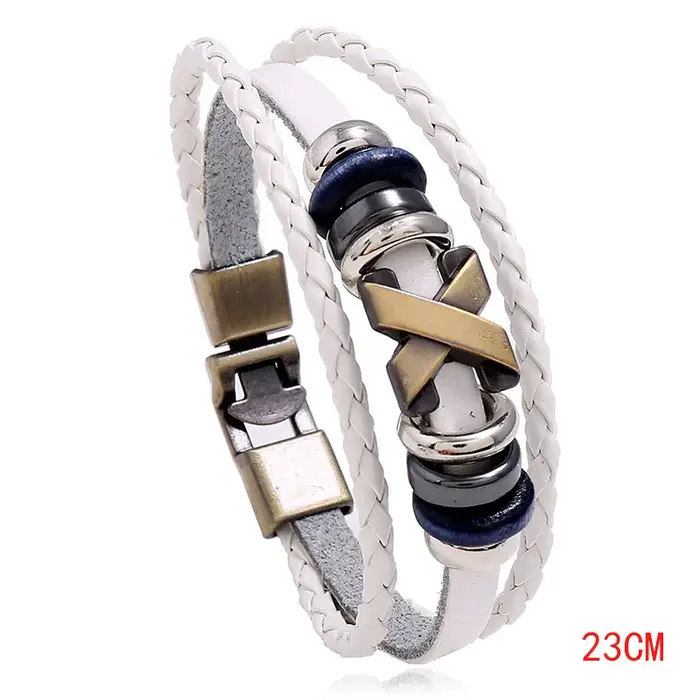Bracelet en cuir tendance avec perles