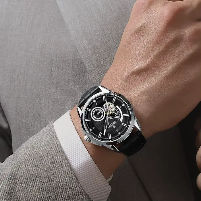 Montre automatique pour homme en acier inoxydable