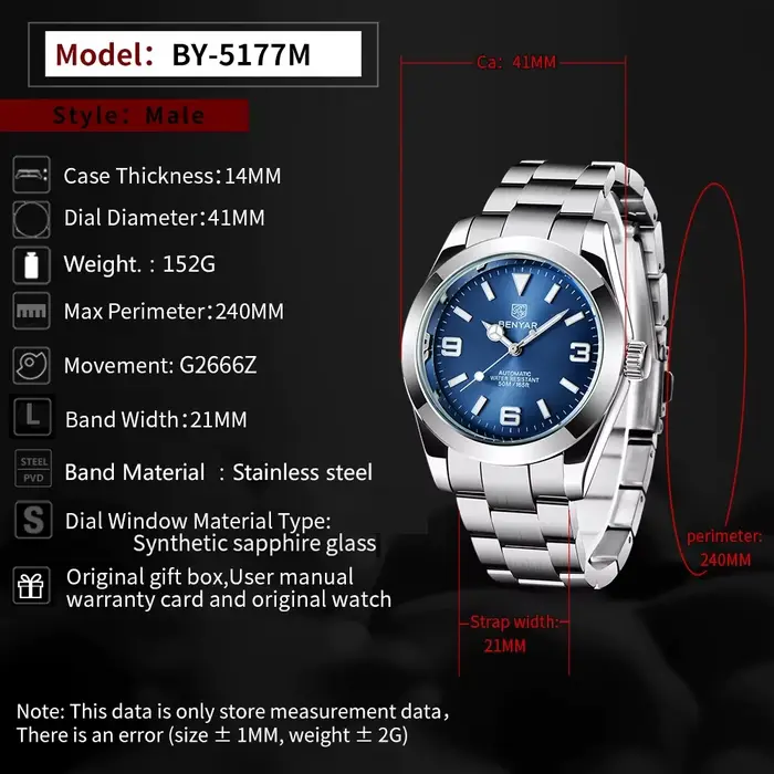 Montre mécanique automatique pour homme
