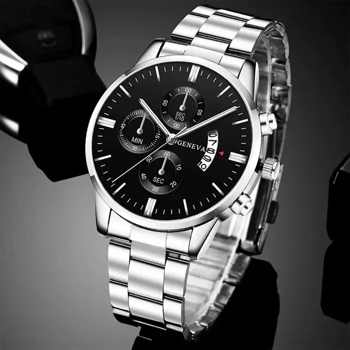 Mode hommes montre de luxe calendrier Quartz montre-Bracelet montres d'affaires homme horloge mâle Bracelet