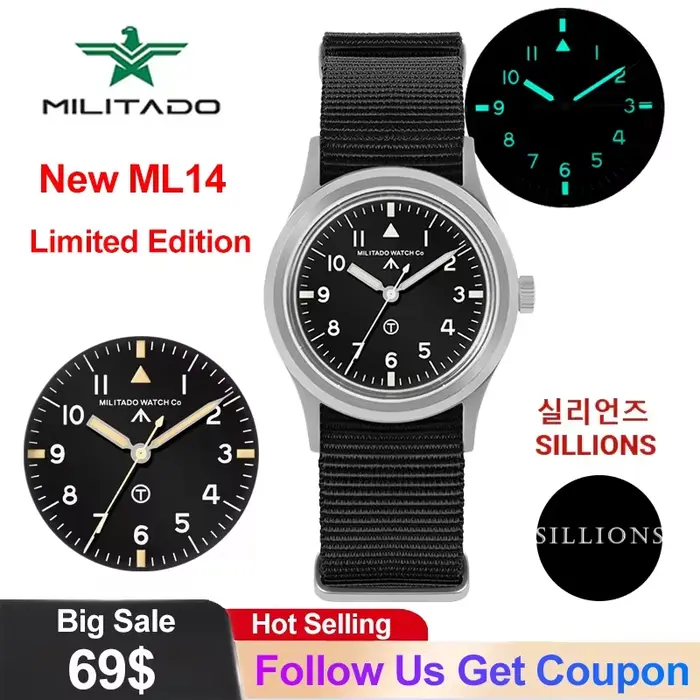 Montre à quartz Militado ML14 édition limitée VH31
