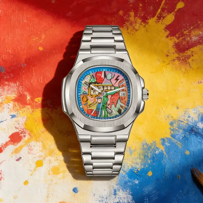 Montre-bracelet pour homme de haute qualité peinte à la main