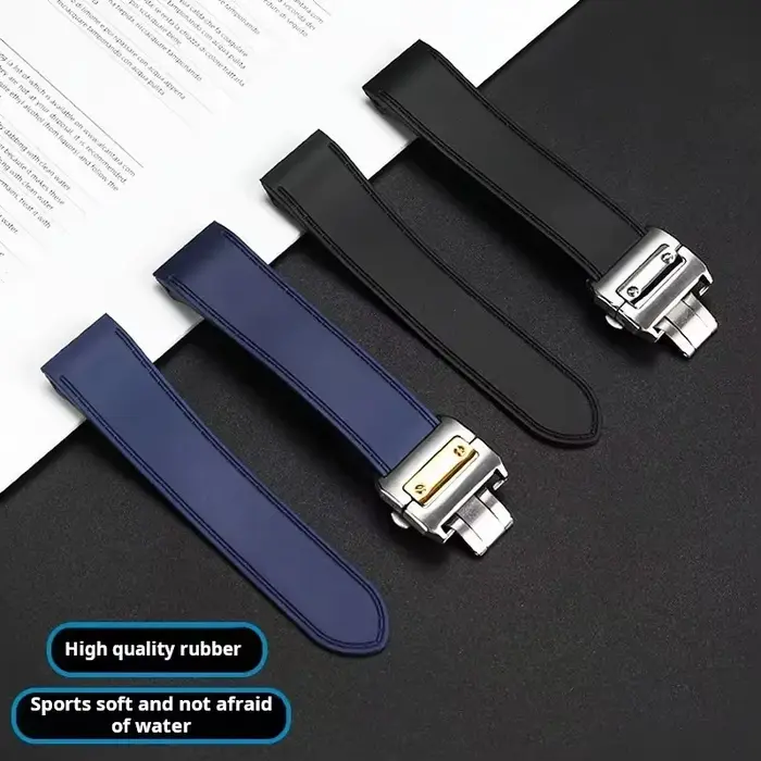 Bracelet de montre en silicone souple pour montres traditionnelles avec boucle métallique 23mm 25mm pour femmes et hommes élégants occasions spéciales