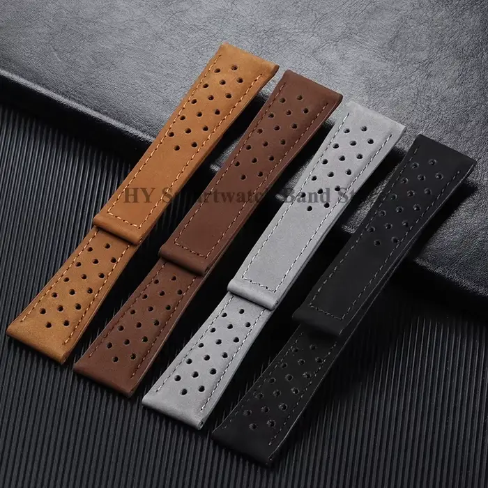 Bracelet de montre en cuir de vache unisexe pour hommes et femmes, adaptable à de nombreuses montres, avec boucle métallique et couleurs variées pour tous les styles