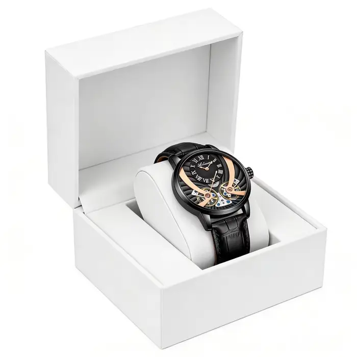 Montre mécanique classique Ailang Real Double Flying Tourbillon en cuir véritable étanche OEM automatique 2026