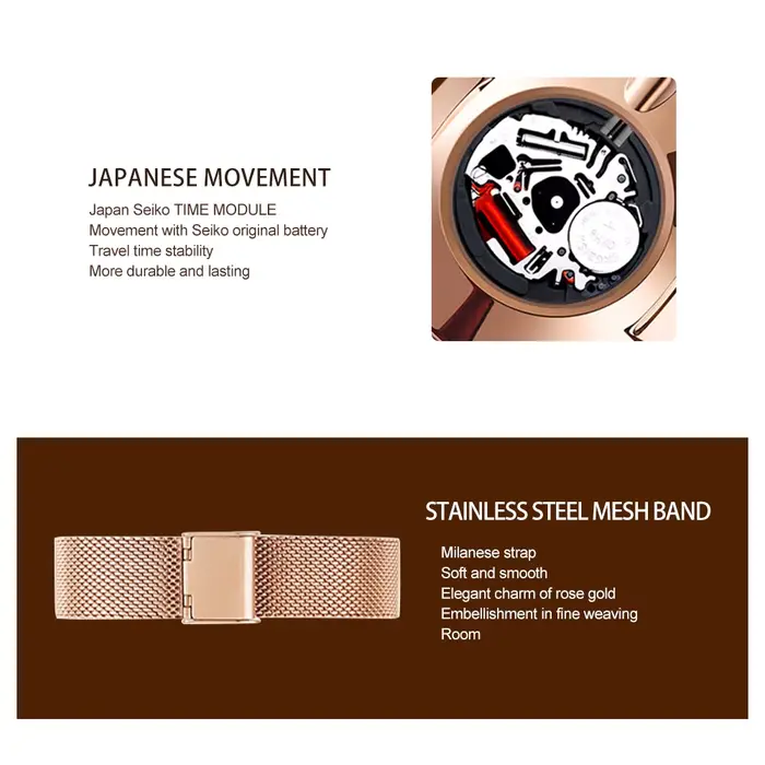 Hannah Martin marque Design Simple femmes Bracelet montre mode décontracté en cuir en acier inoxydable maille bande Quartz montres cadeau
