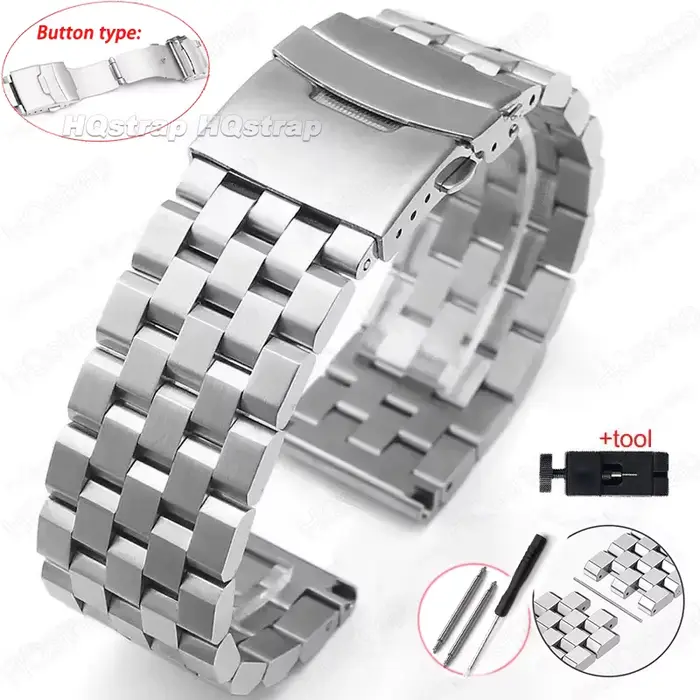 Bracelet en acier inoxydable entièrement solide, 18mm 20mm 22mm 24mm 26, bracelet de montre de haute