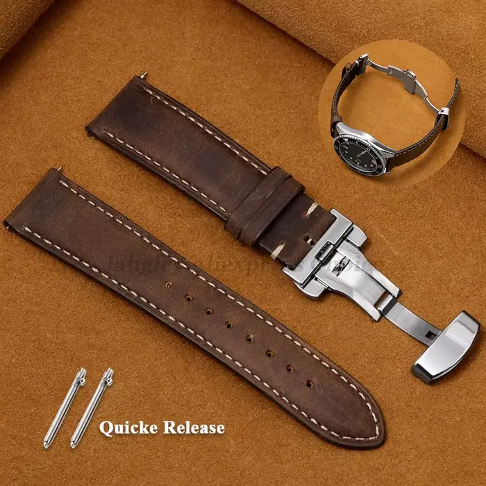 Bracelet de montre en cuir de veau véritable pour Seiko