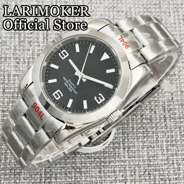 Montre homme résistante à l'eau avec verre saphir lumineux et mouvement quartz Ronda 515 pour occasions spéciales et personnalisation