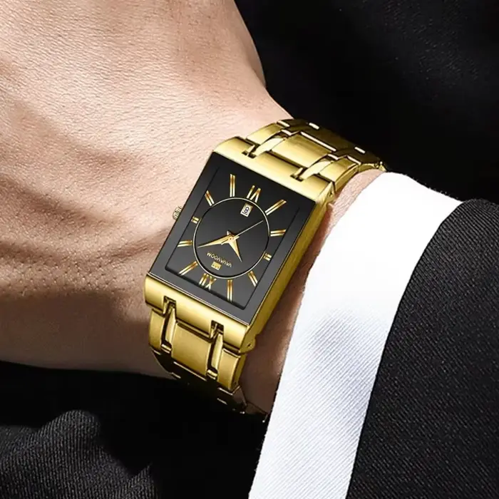 Montres carrées en or de luxe VAVAVOOM 2431 pour homme