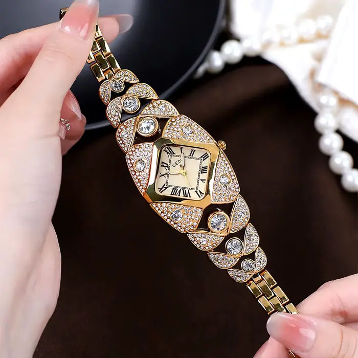 Montre pour femmes GEDI luxe léger diamants incrustés bracelet haut de gamme étanche rétro mode montre à quartz cadeau pour femmes occasions spéciales