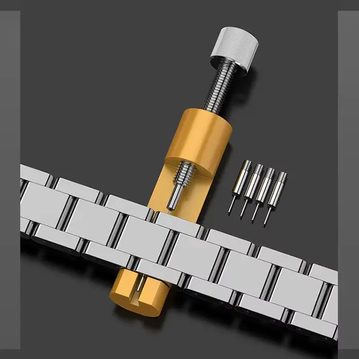 Outil de réparation de montre en métal réglage bracelet de montre avec base réglable pour collectionneurs ajustement facile à domicile