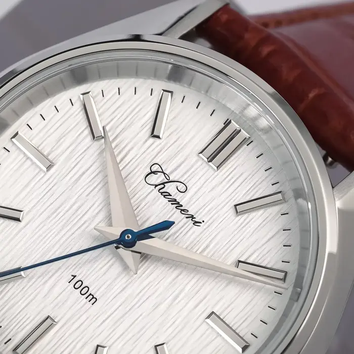 Chameri 37Mm montres Vintage Gs04 montre à Quartz VH31 mouvement saphir cristal cuir 100M étanche homme d'affaires