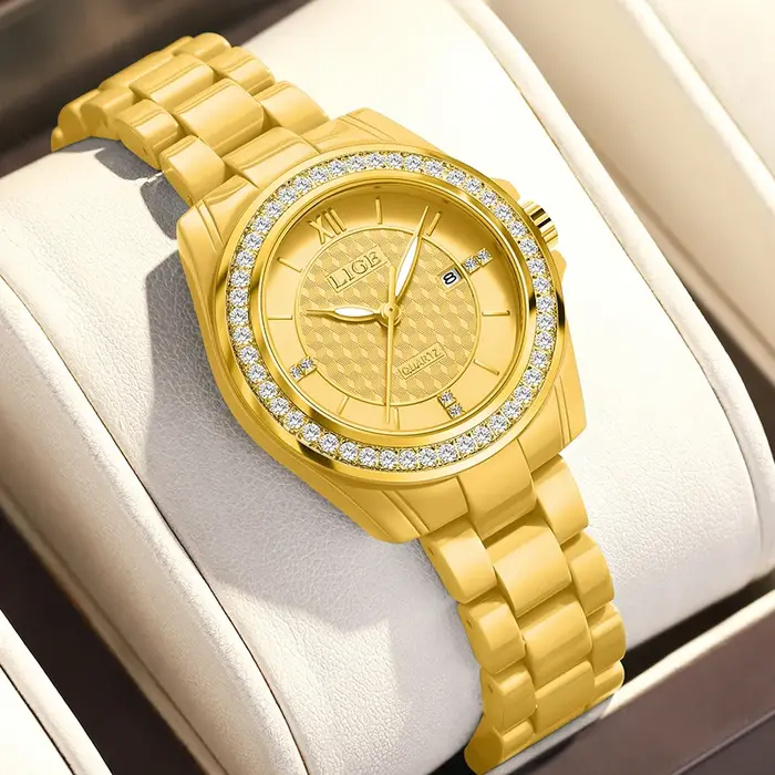 LIGE nouvelle Montre rose femmes montres haut de gamme de luxe