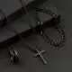 Ensemble de montres à quartz minimalistes noires pour hommes 4 pièces/ensemble avec bracelet, collie
