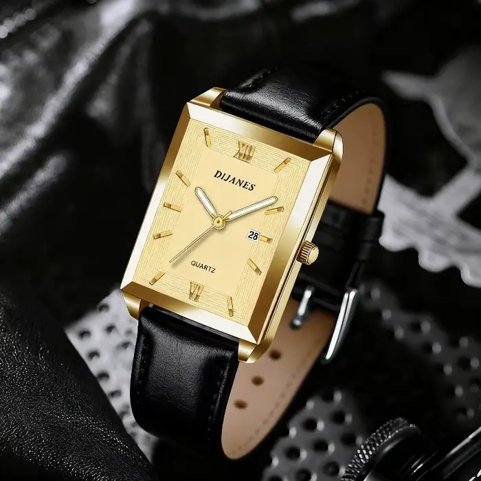 Top marque hommes montres mode Simple bracelet en cuir analogique Quartz