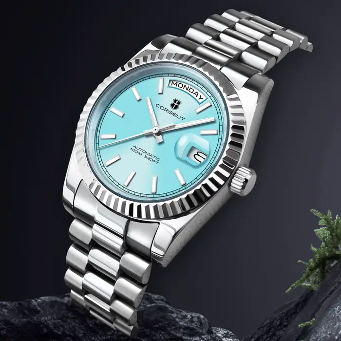 Montre mécanique Corgeut personnalisable avec mouvement NH36 et cristal de saphir pour homme occassions spéciales
