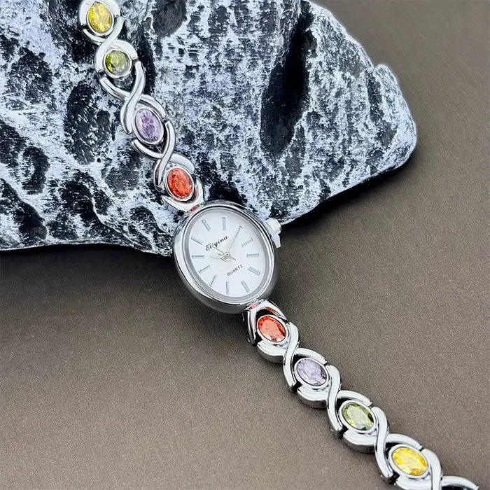 Montre à Quartz arc-en-ciel pour femmes
