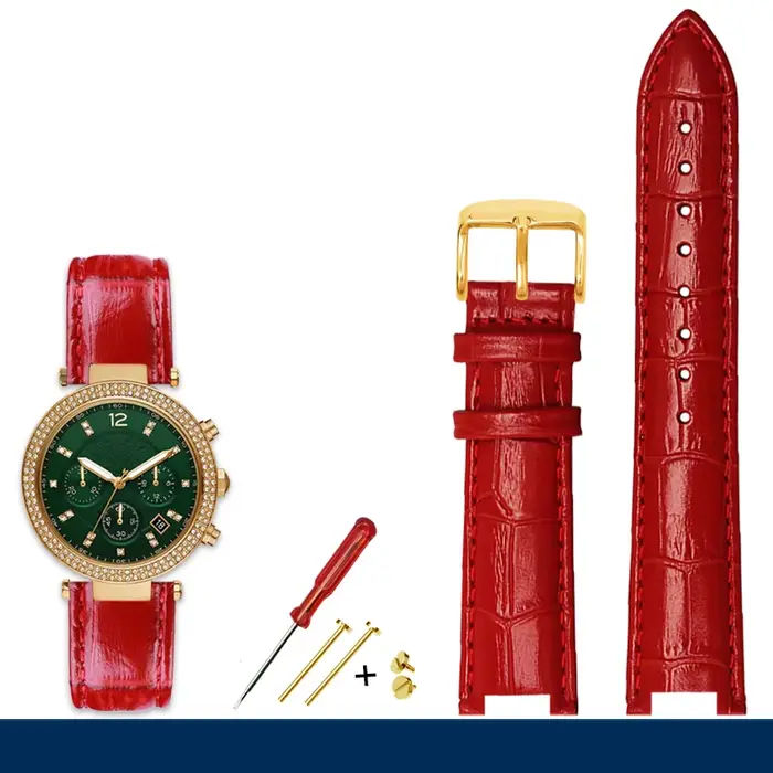 Bracelet de montre en cuir de cercle cranté pour hommes et femmes