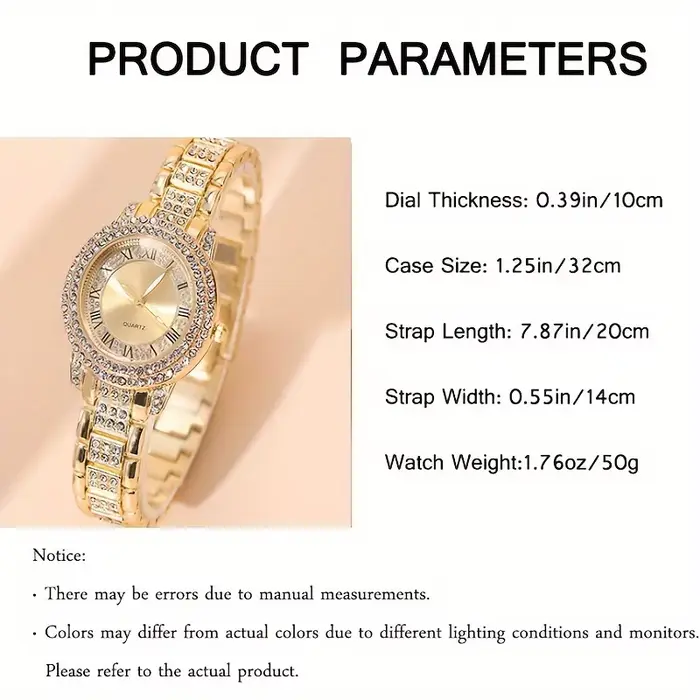 Montres à Quartz en alliage de ton doré pour femmes