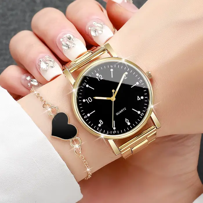 2/4 pièces mode cadran arabe femmes montres Simple Quaretz montre-bracelet avec Bracelets ensemble Reloj Mujer (sans boîte)
