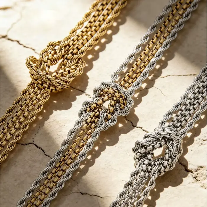 Bracelet à nœud d'amour en acier inoxydable pour femmes