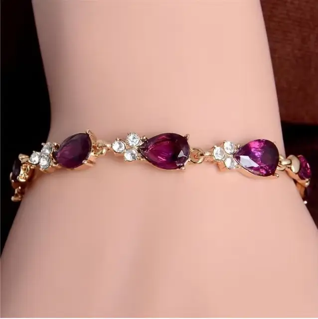 YLWHJJ – Bracelet de Tennis romantique en feuille de zircone pour femmes