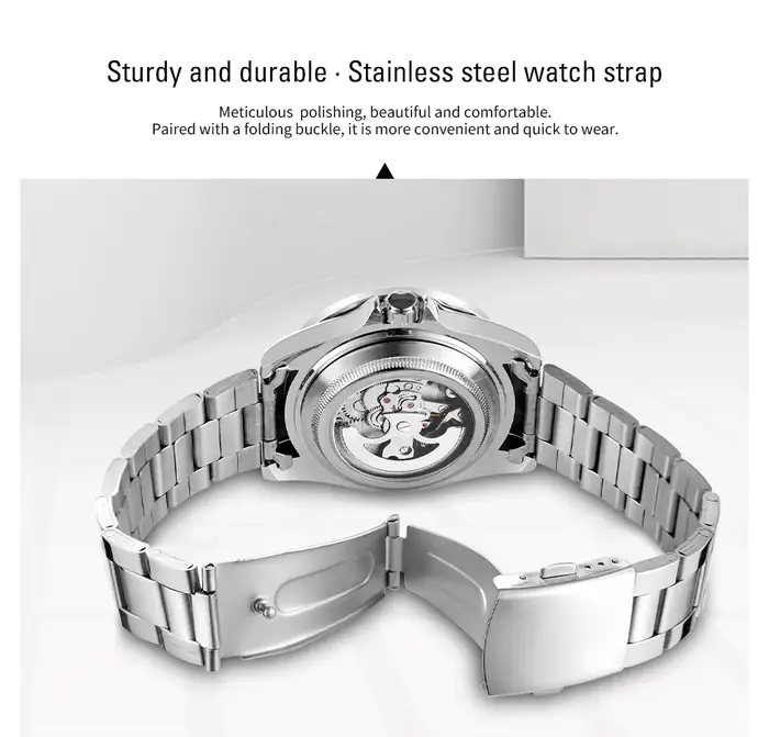 2024WINNER Original diamants colorés mécanique étanche montre pour hommes mouvement automatique en acier inoxydable montres de luxe