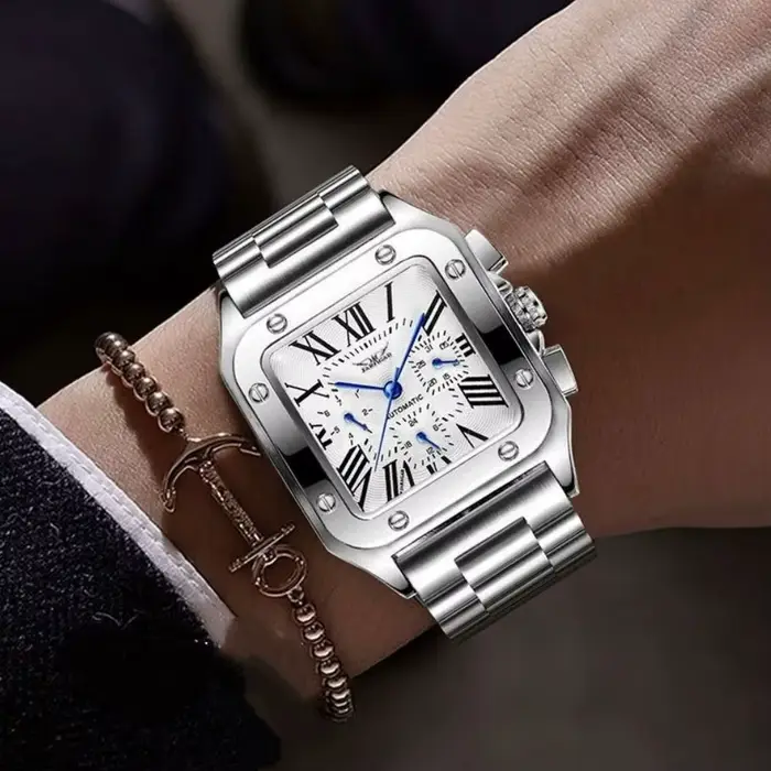 Nouvelle montre mécanique automatique carrée de luxe haut de gamme pour hommes