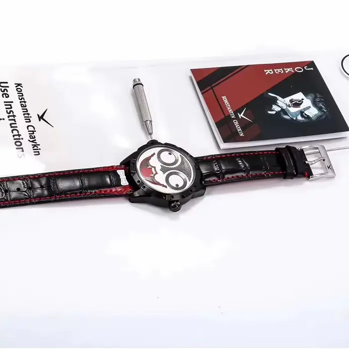 Montre Black Vampire montres-bracelets à quartz acier inoxydable cuir design de luxe phase de lune occasions formelles et décontractées