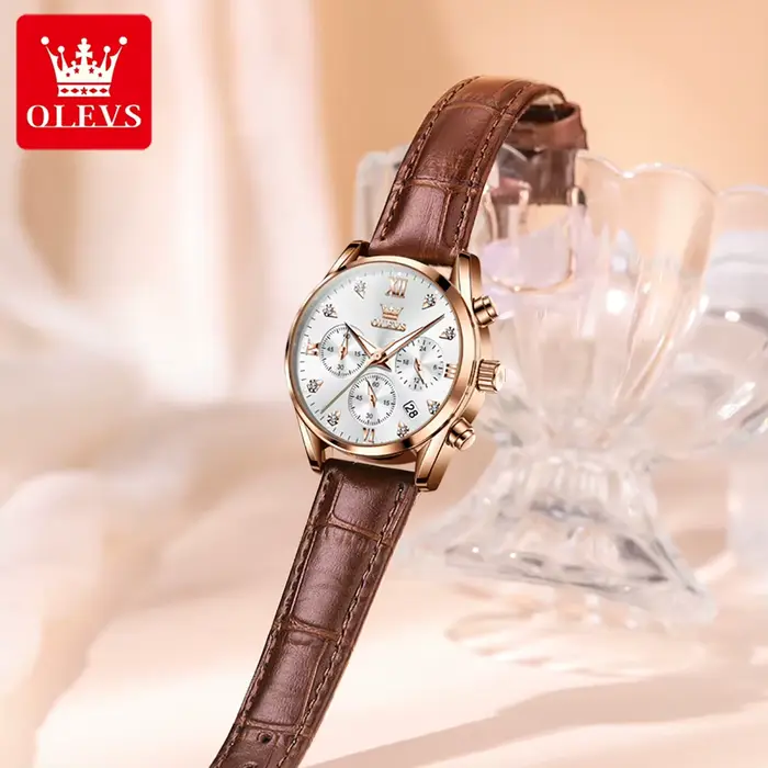 OLEVS 5523 montre pour femme mode décontracté Original bracelet étanche lumineux montre-bracelet multifonctionnel