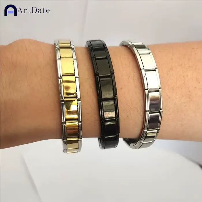 Bracelets en acier inoxydable de 9 mm de large