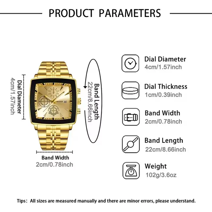 Montre-bracelet à Quartz homme cadran carré luxe acier inoxydable occasion spéciale affaires mode élégante