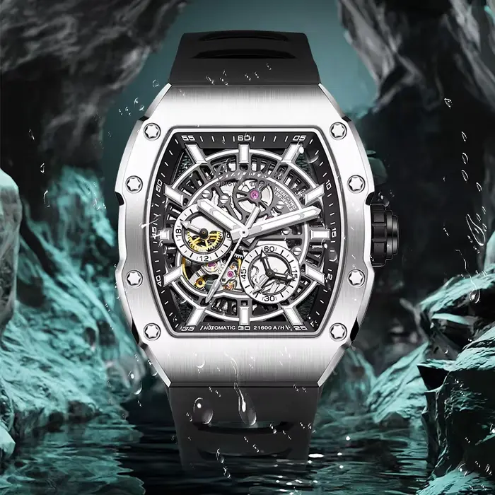 Montre mécanique pour hommes avec cristal saphir