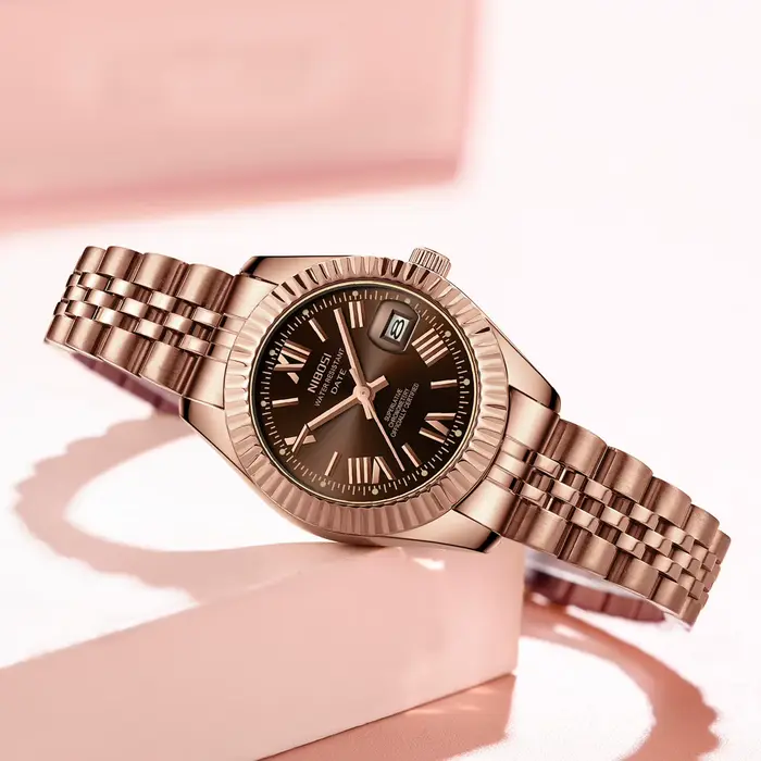 NIBOSI montre pour femme analogique Quartz étanche dames montres avec Date délicate or mode luxe