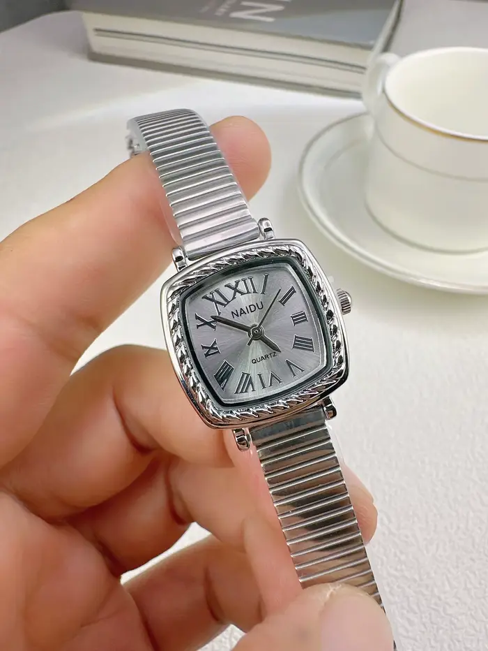 Vintage femmes or argent cadran carré romain montre à Quartz mode bambou bande montre-bracelet Relogio horloge dames livraison directe