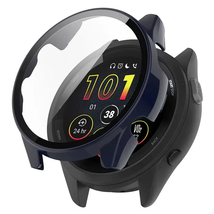 Boîtier PC + protecteur d'écran en verre pour Garmin Forerunner 165/165 Music, housse de protection à couverture complète