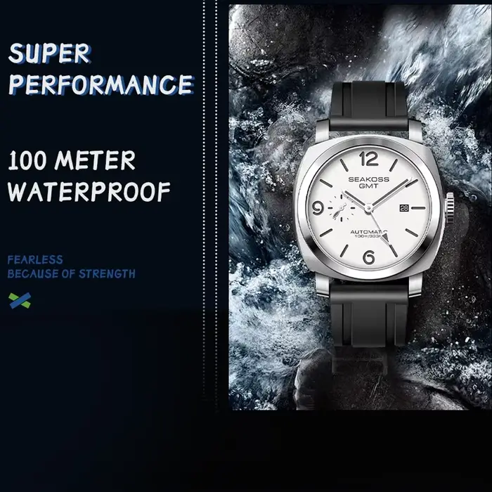 SEAKOSS 45mm plongée GMT montre automatique mécanique montres mouette ST2557 mouvement 10Bar calendrier lumineux
