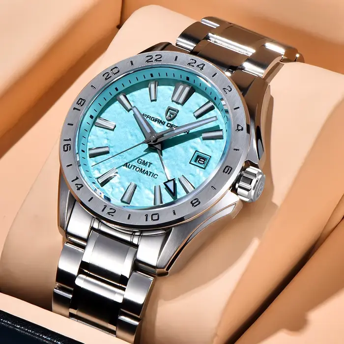 Montre mécanique en verre saphir pour homme