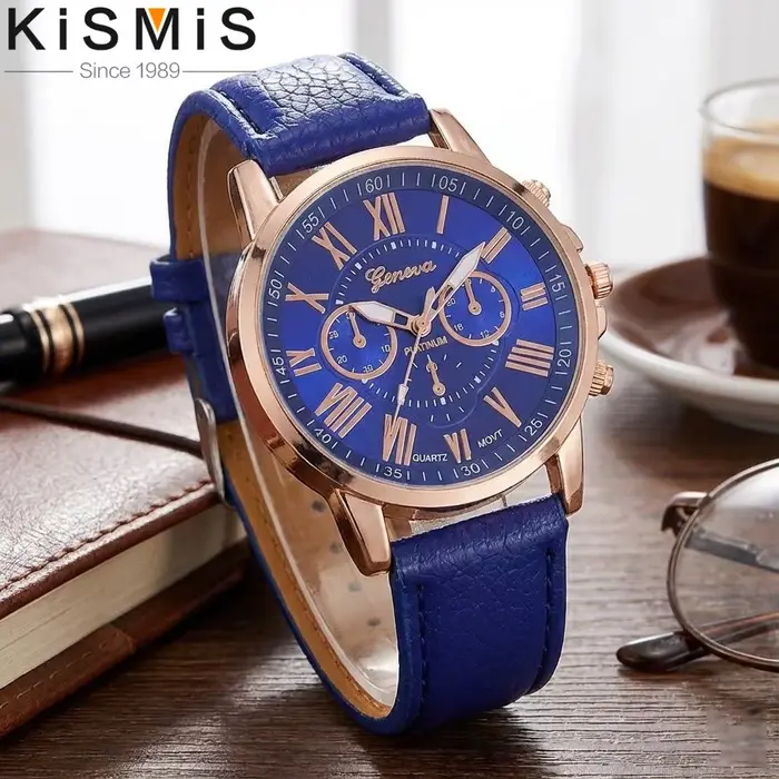 Montre à quartz Fashion Geneva à trois aiguilles et six cadrans avec chiffres romains