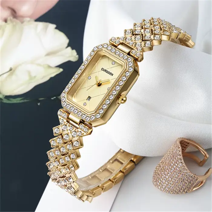 Montre CURDDEN Istro DDEN en alliage avec mouvement quartz pour femme, élégante et personnalisable pour diverses occasions spéciales