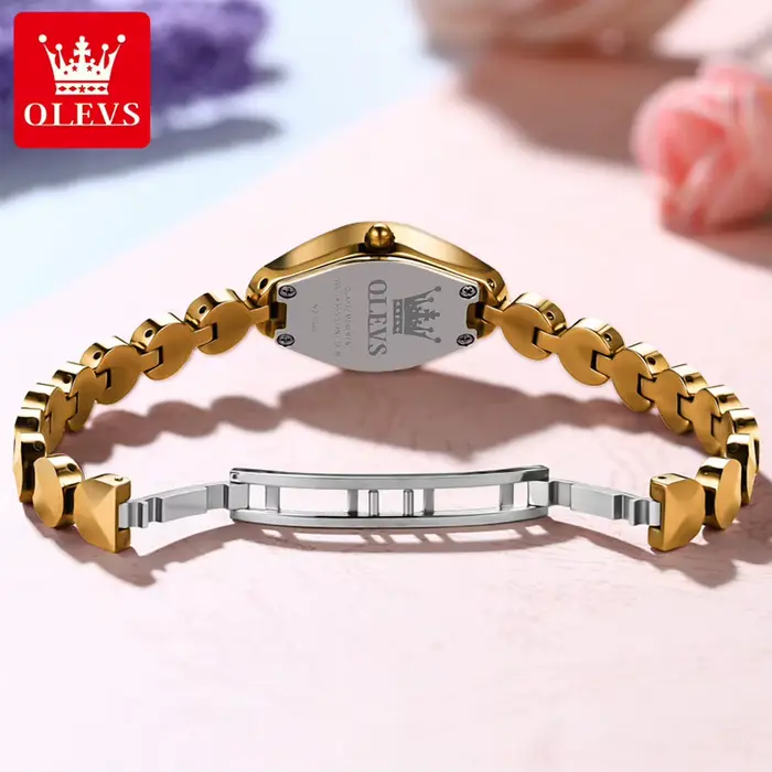 OLEVS 7007 montre à Quartz originale pour femmes miroir rhombique étanche dames montre-bracelet bracelet en acier