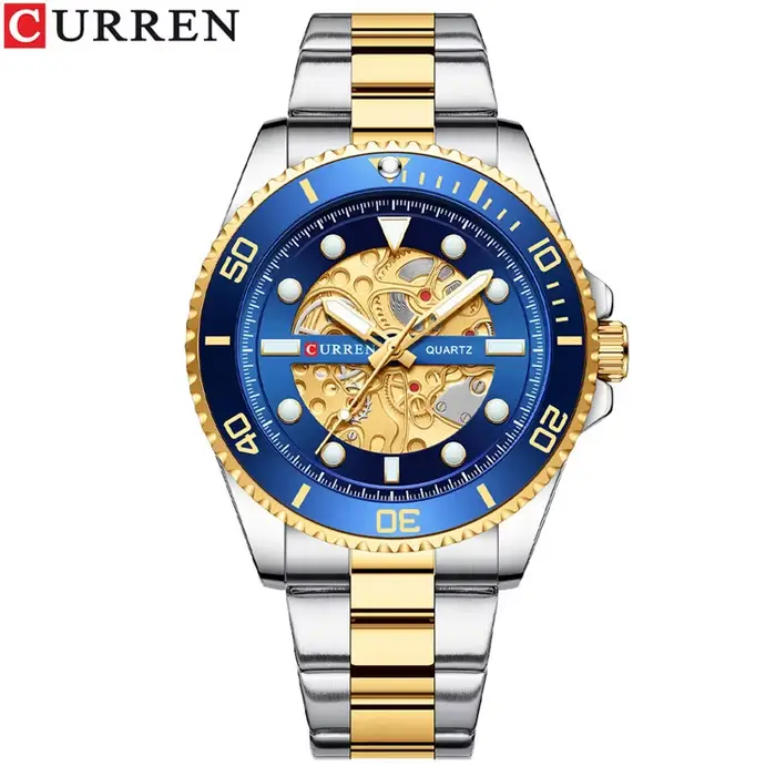 Montre CURREN 8412 minimaliste avec grand cadran, montre pour homme résistante à l'eau, bracelet en