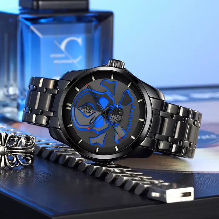 Montre Quartz Décontractée et Tendance pour Homme, Style Moderne, Étanche, Bracelet Acier Inoxydable, Idéal Pour Occasions Spéciales, Polyvalente, Parfait Pour Soi-même Ou Comme Cadeau