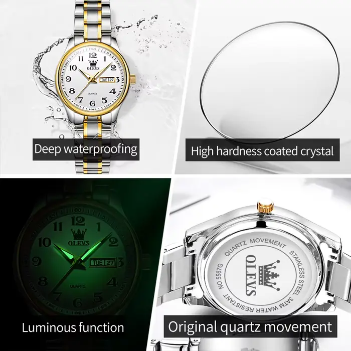OLEVS 5567 montre pour femme marque de luxe originale en acier inoxydable