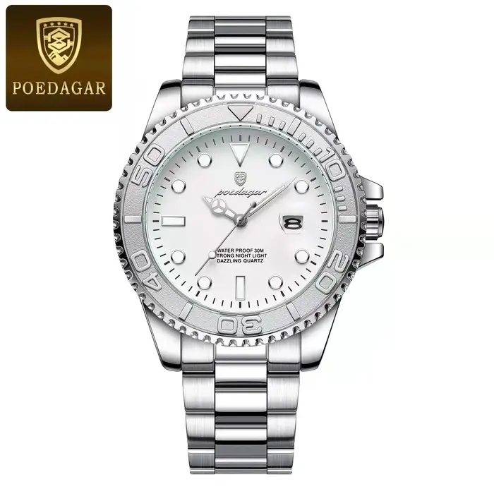 POEDAGAR haut de gamme homme montre étanche lumineux Date hommes