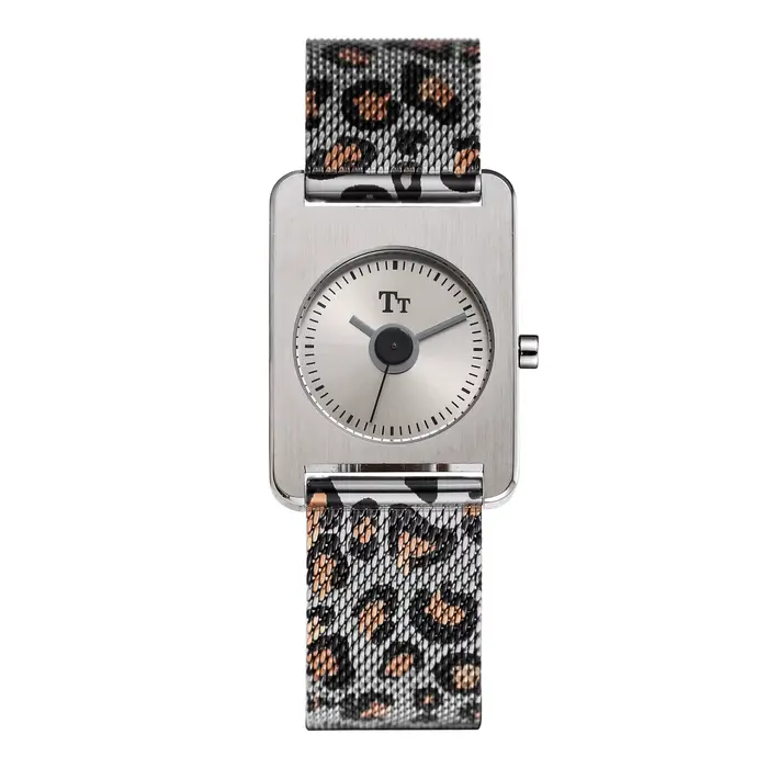 Montre carrée atmosphérique étanche pour femmes, bracelet en maille léopard, de haute qualité, de lu