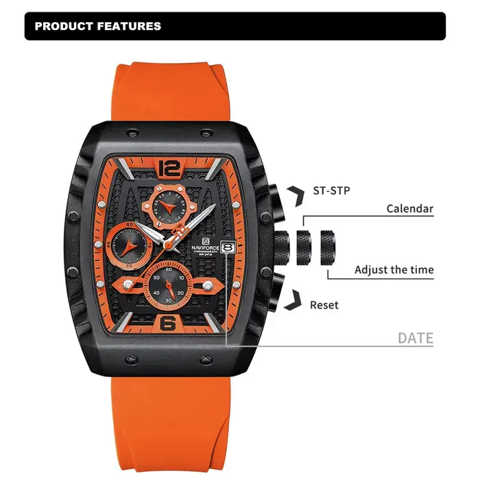 2025 nouvelle montre-bracelet homme NAVIFORCE haut de gamme qualité étanche chronographe montre à Quartz pour hommes