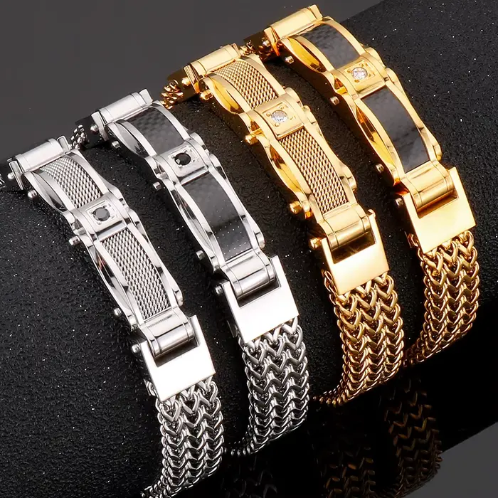 JOMen-Bracelet de Luxe en Acier Inoxydable avec Fermoir Magnétique pour Homme