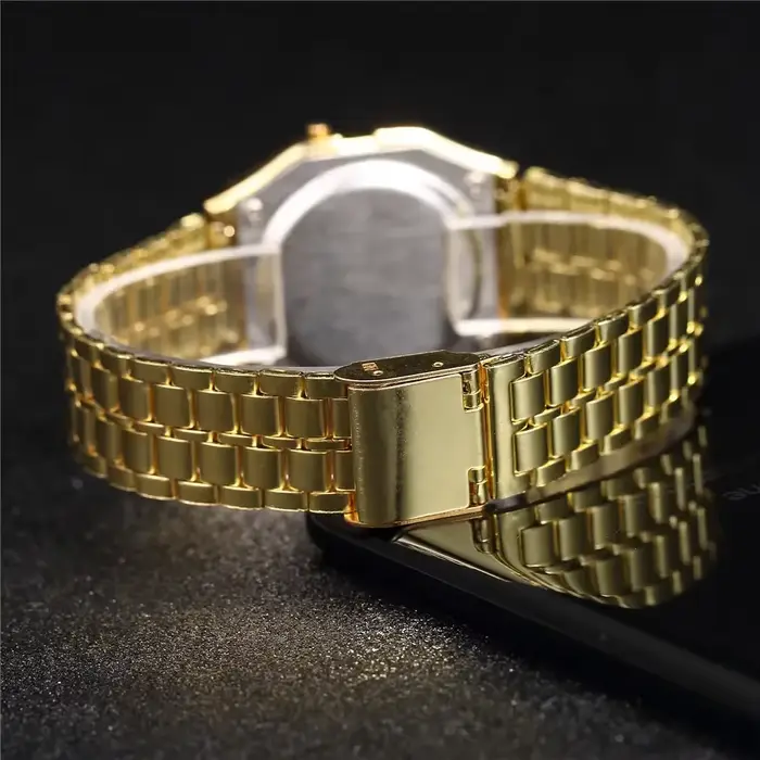 Mode numérique hommes montres de luxe en acier inoxydable lien Bracelet montre-Bracelet affaires électronique mâle horloge Reloj Hombre